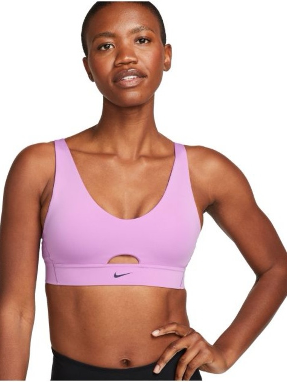 NIKE Indy plunge Lavender Purple Racerback  cutout padded sport bra women’s M
